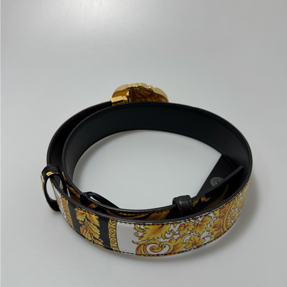Versace Medusa Buckle Gold Belt Multi Black Gold Women’s Size 75cm/30in - Picture 3 of 6